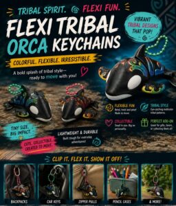 Tribal Orca Keychain Marketing Poster