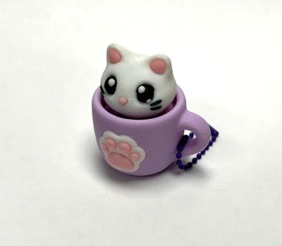 Clicky Kitty Paw Coffee Keychain - Image 2