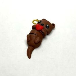 Sea Otter with Heart Flexi Keychain
