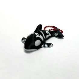Tribal Orca Flexi Keychain - Black & White