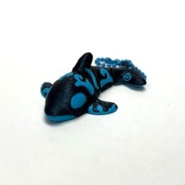 Tribal Orca Flexi Keychain - Galaxy Black & Turquoise