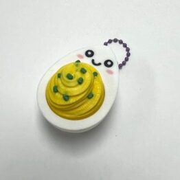 Deviled Egg with Chives Clicker Keychain