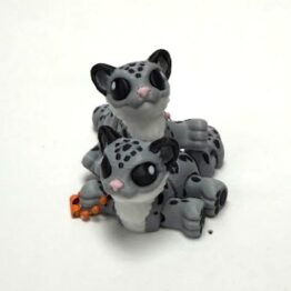 Snow Leopard Flexi Keychain