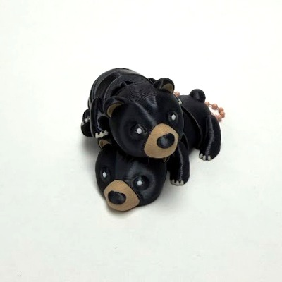 Black Bear Flexi Keychain