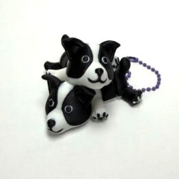 Border Collie Flexi Keychain