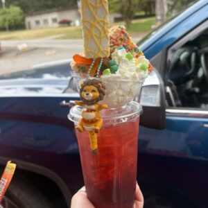 The king of the jungle guarding your drink.