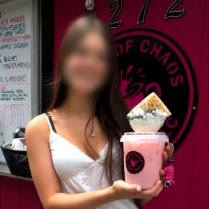 Pink Raccoon on Bucket Drink