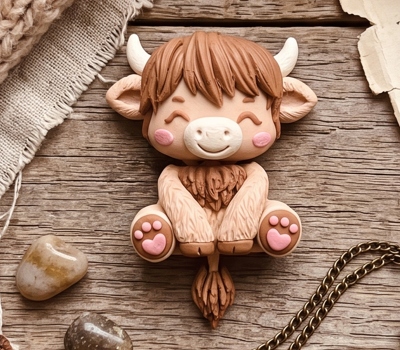 Baby Highland Cow Flexi Keychain - Image 4