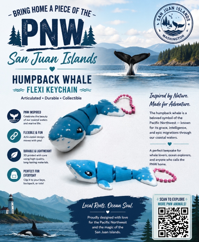 Humpback Whale Flexi Keychain - Image 3