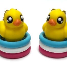 Duck-in-Pool Clicker Keychain