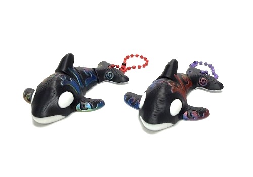Tribal Orca Flexi Keychain (Multicolor)